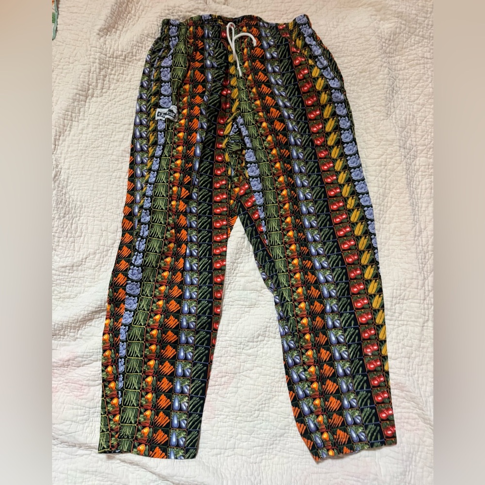 Vintage 90s Chefwear Vegetable Stripe Pants